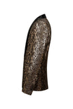 Sparkly Golden Shawl Lapel Men's Prom Blazer