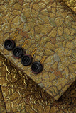 Sparkly Golden Notched Lapel Texture Prom Blazer