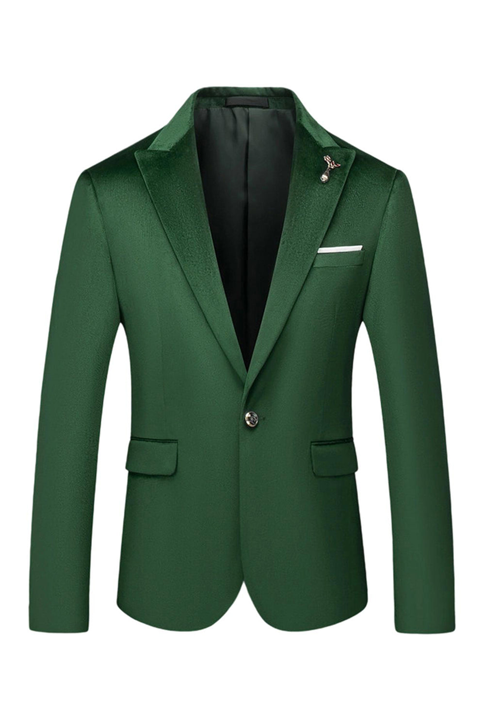 Green Peak Lapel Singel Breasted Men's Prom Blazer