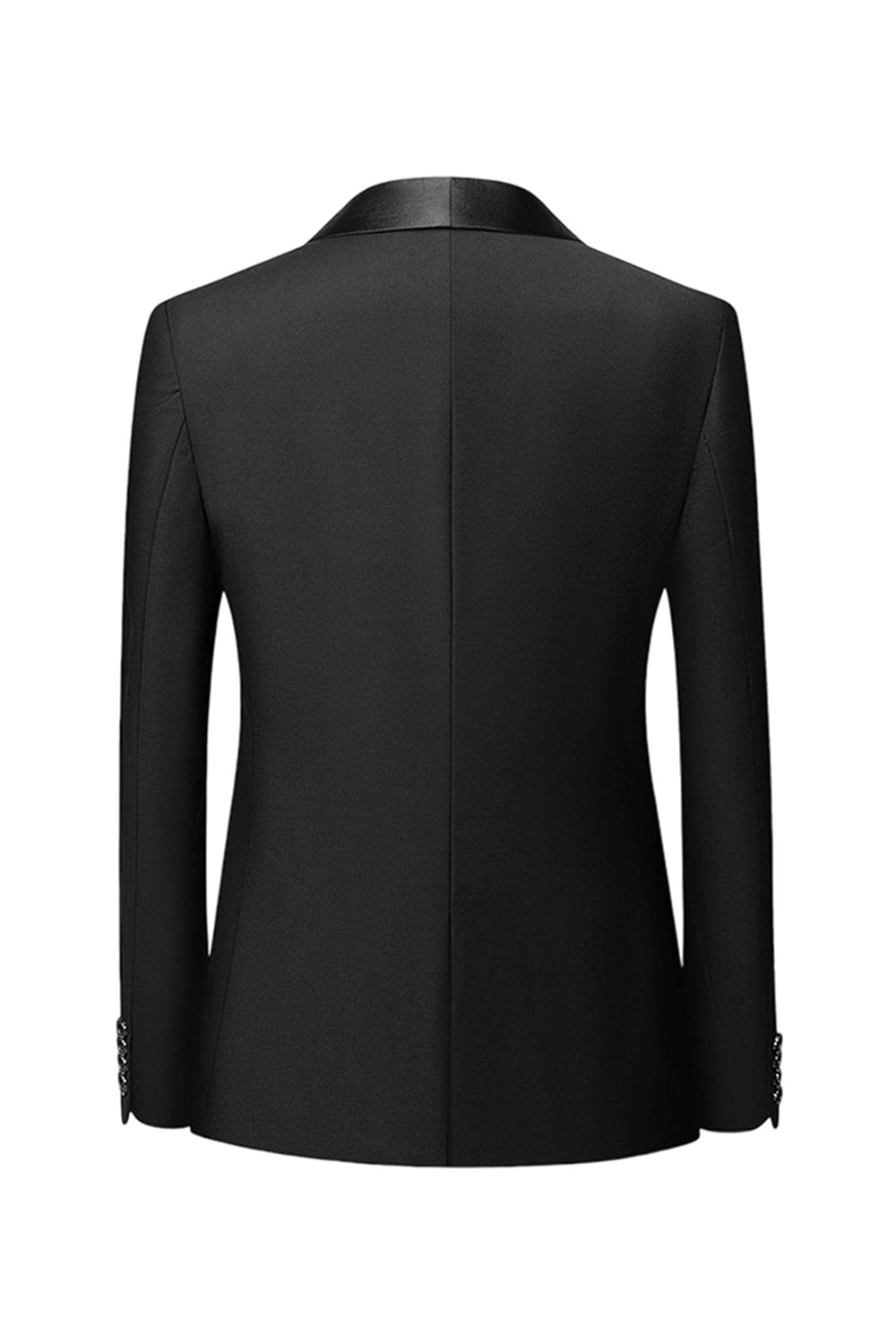 Men's Black Shawl Lapel One Button Formal Suits