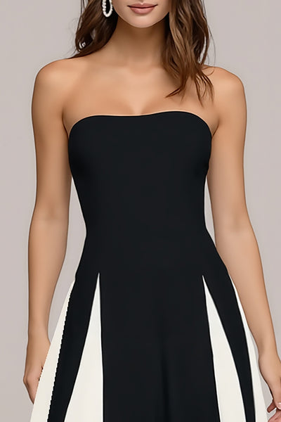 ZAPAKA Women Elegant Black and White Wedding Guest Dress A-Line