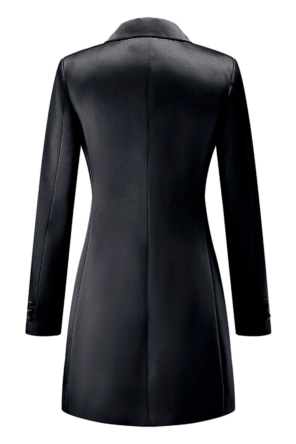 Champagne Peak Lapel Satin Midi Work Dress