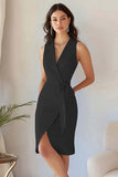 Sky Blue V Neck Bodycon Work Dress