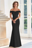 Champagne Off the Shoulder Sheath Mother of the Bride Dress with Appliques