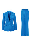 Fuchsia 2-Piece One Button Notched Lapel Women Suits