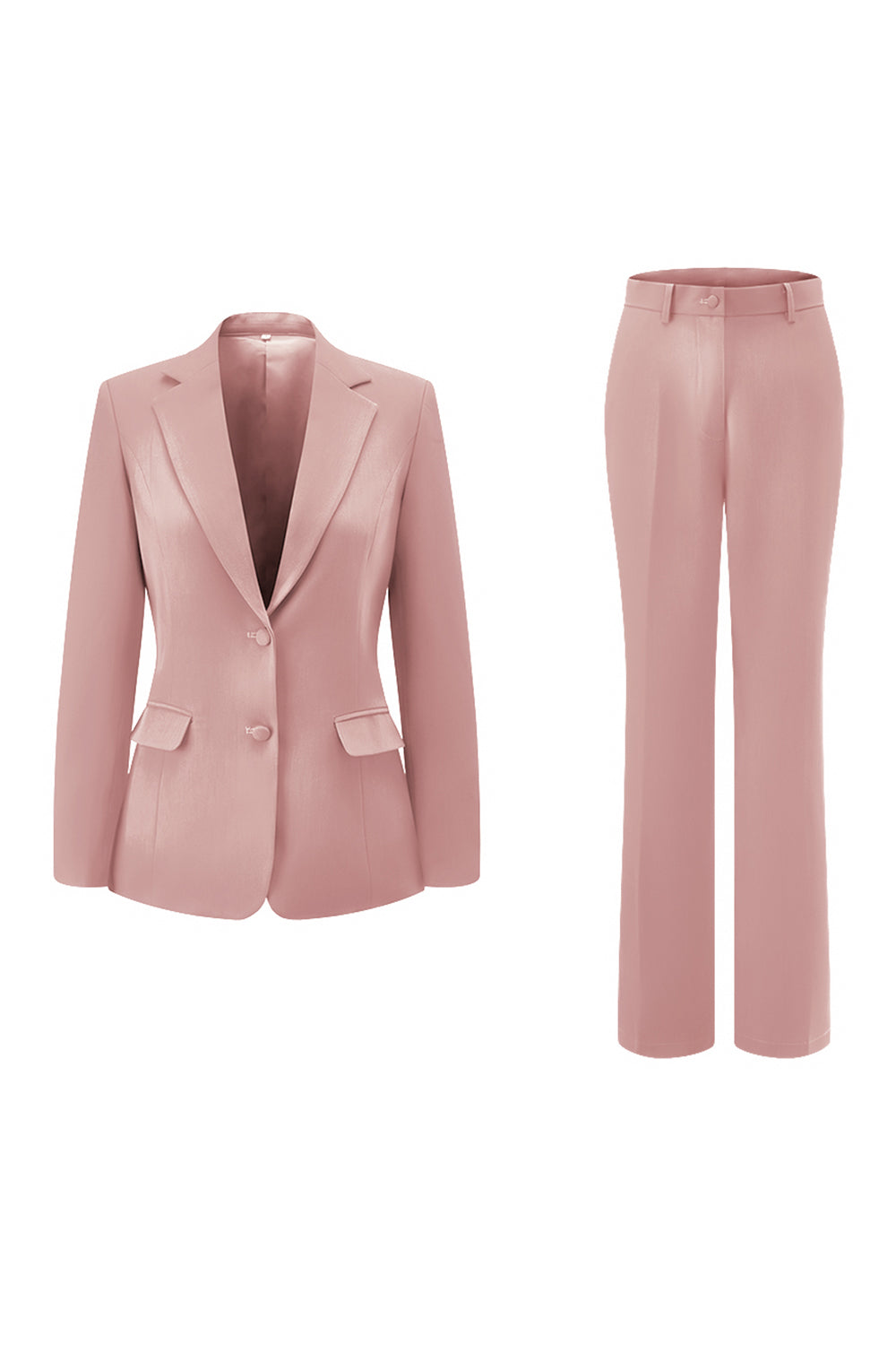 Fuchsia 2-Piece One Button Notched Lapel Women Suits