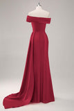 Champagne Sheath One Shoulder Pleated Long Formal Dress with Side Streamer