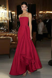 Sheath Pink Satin Strapless Gala Dress