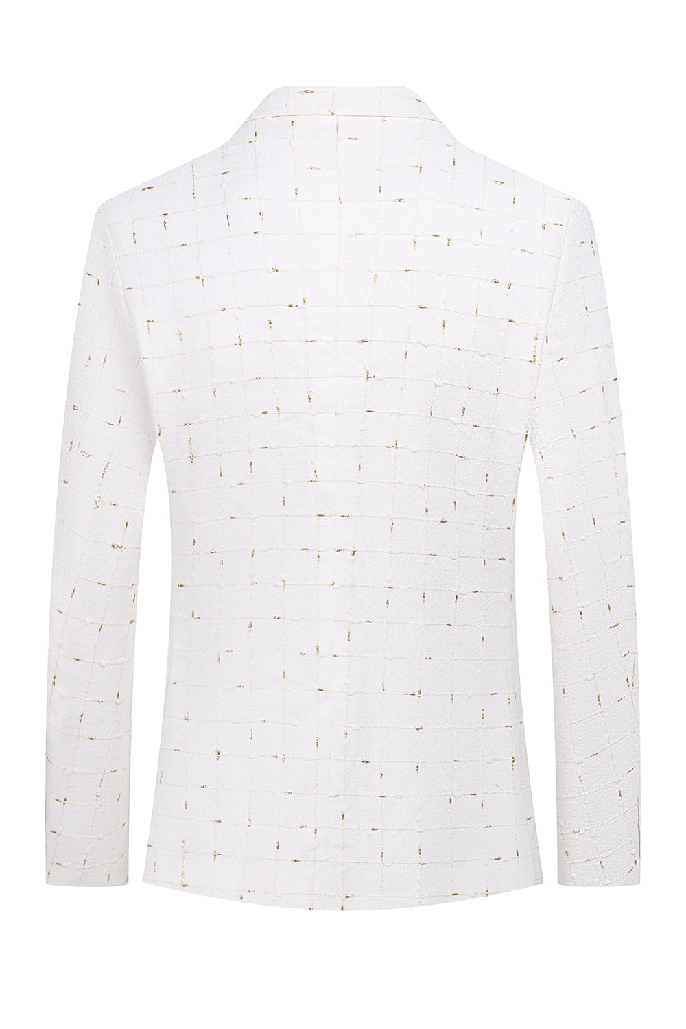 White Plaid Double Breasted 2 Piece Men's Prom Suits