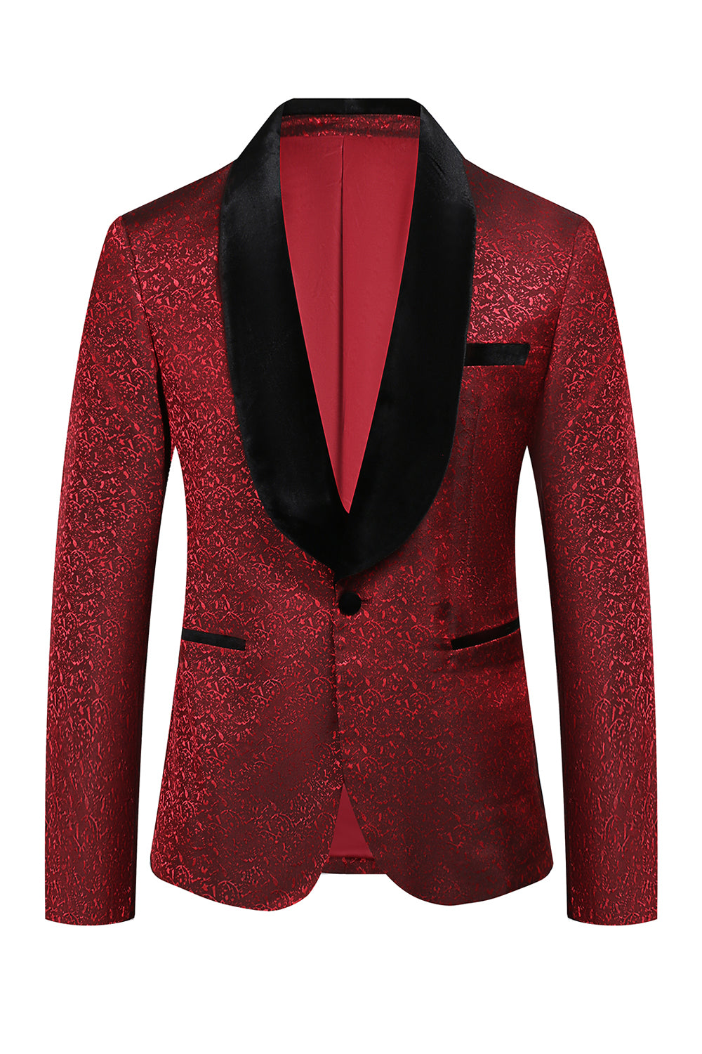 Red Jacquard 2 Piece Men's Prom Suits