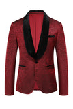 Red Jacquard 2 Piece Men's Prom Suits