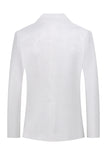 White Jacquard Double Breasted 2 Piece Men's Suits