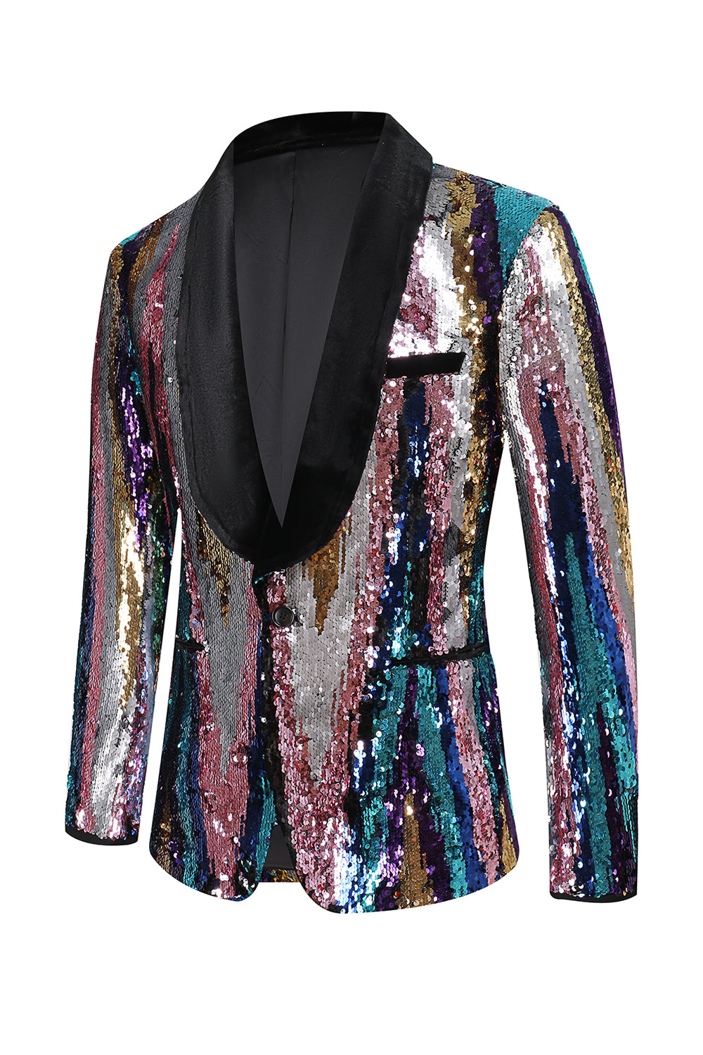 Glitter Colorful Sequins 2 Piece Men Suits