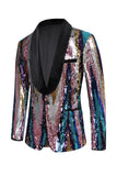 Glitter Colorful Sequins 2 Piece Men Suits