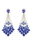 Royal Blue Rhinestone Stud Earrings