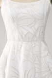 Modest White A-Line Spaghetti Straps Short Graduation Dress
