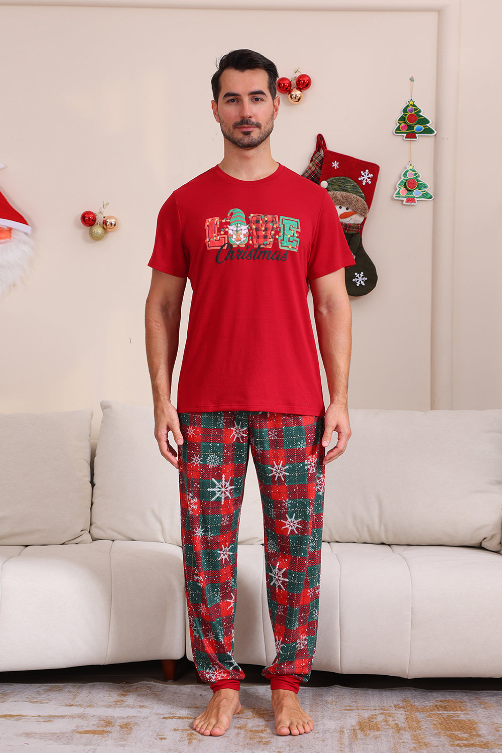 Red Merry Christmas Family Pajama Sets