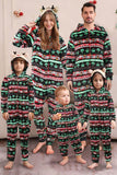 Black One Piece Christmas Tree Pattern Matching Family Pajamas