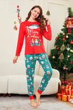 Red Merry Christmas Santa Print Family Matching Pajamas