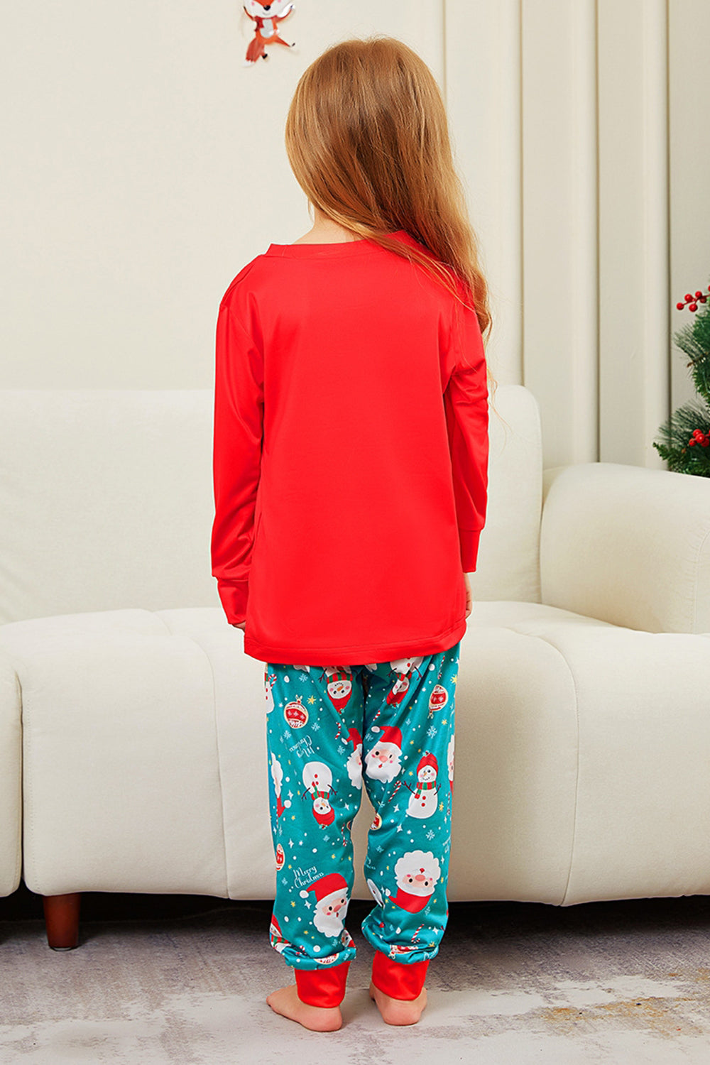 Red Merry Christmas Santa Print Family Matching Pajamas
