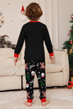 Black Christmas Santa Print Family Matching Pajamas Sets