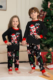 Black Christmas Santa Print Family Matching Pajamas Sets