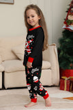 Black Christmas Santa Print Family Matching Pajamas Sets