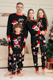 Black Christmas Santa Print Family Matching Pajamas Sets
