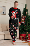 Black Christmas Santa Print Family Matching Pajamas Sets