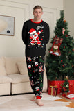 Black Christmas Santa Print Family Matching Pajamas Sets