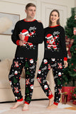 Black Christmas Santa Print Family Matching Pajamas Sets