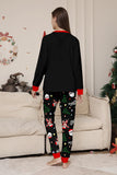 Black Christmas Santa Print Family Matching Pajamas Sets