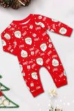 Red Santa Print Christmas Family Matching Pajamas