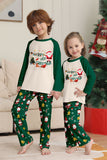 Dark Green Christmas Print Santa Family Matching Pajamas Sets
