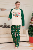 Dark Green Christmas Print Santa Family Matching Pajamas Sets