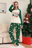 Dark Green Christmas Print Santa Family Matching Pajamas Sets