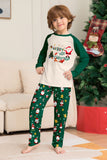 Dark Green Christmas Print Santa Family Matching Pajamas Sets