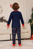 Navy Merry Christmas Print Family Matching Pajamas Set