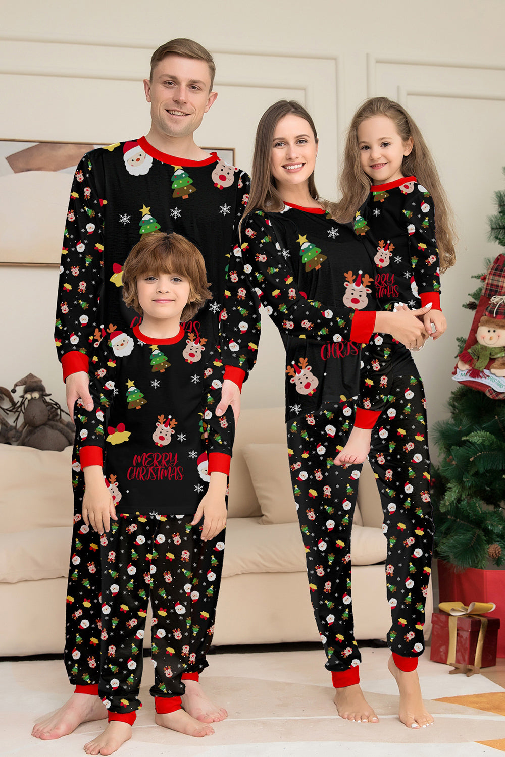 Christmas Cozy Red Print Family Matching Pajamas Set
