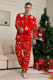 Christmas Cozy Red Print Family Matching Pajamas Set