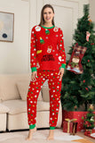 Christmas Cozy Red Print Family Matching Pajamas Set
