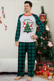 Green Merry Christmas Plaid Print Family Matching Pajamas Set