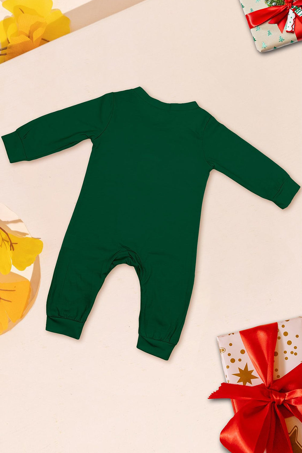 Green Blue Tree Print Long Sleeve Christmas Family Matching Pajamas