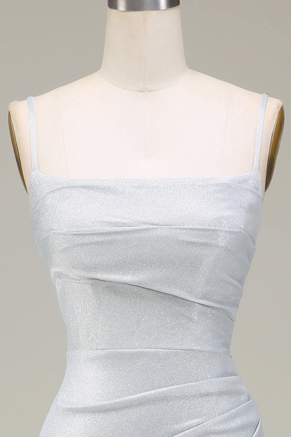 Sparkly Grey Mermaid Prom Dress with Pleated