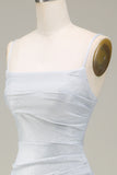 Sparkly Grey Mermaid Prom Dress with Pleated