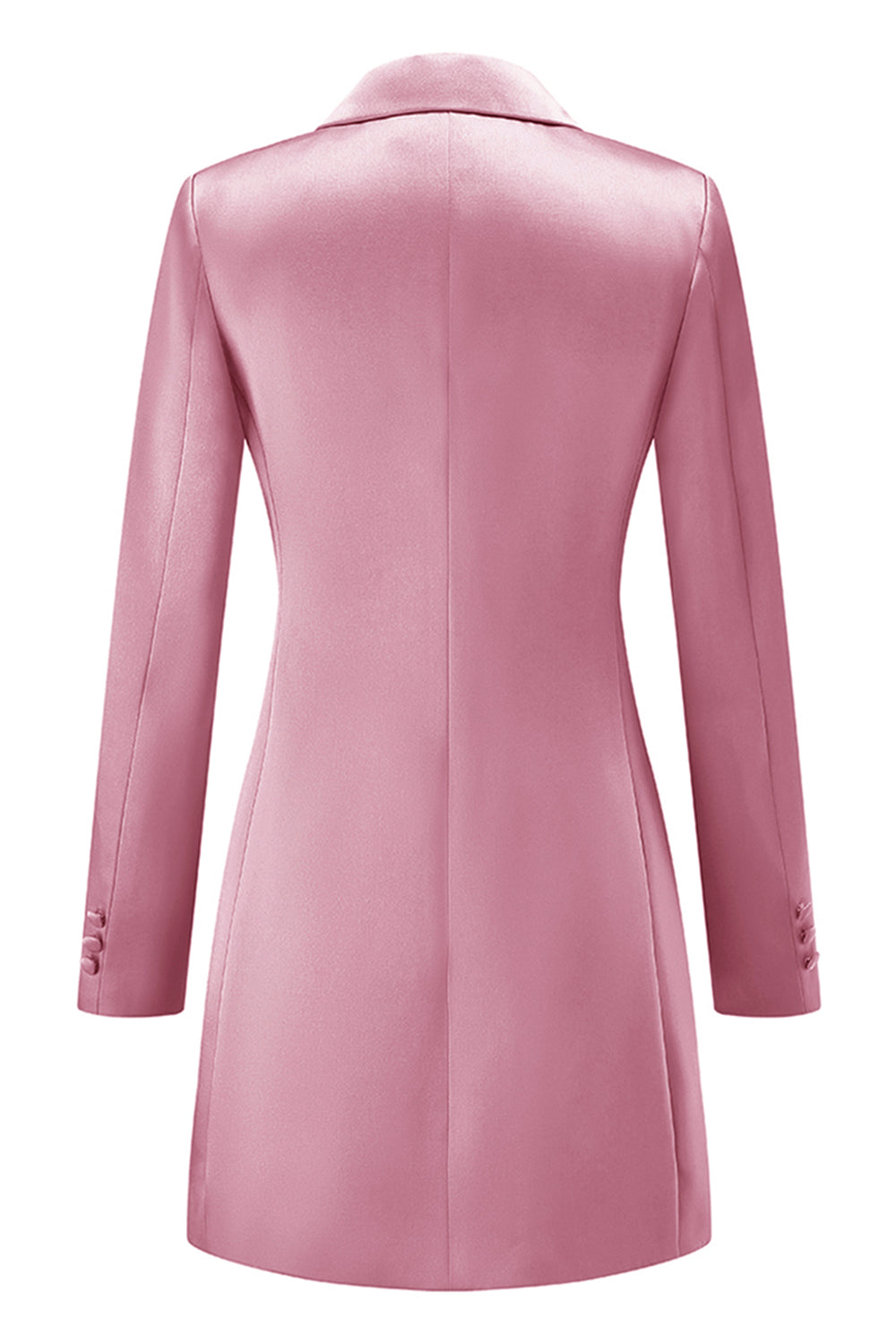 Champagne Peak Lapel Satin Midi Work Dress