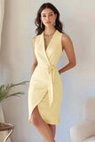 Sky Blue V Neck Bodycon Work Dress