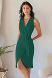 Sky Blue V Neck Bodycon Work Dress