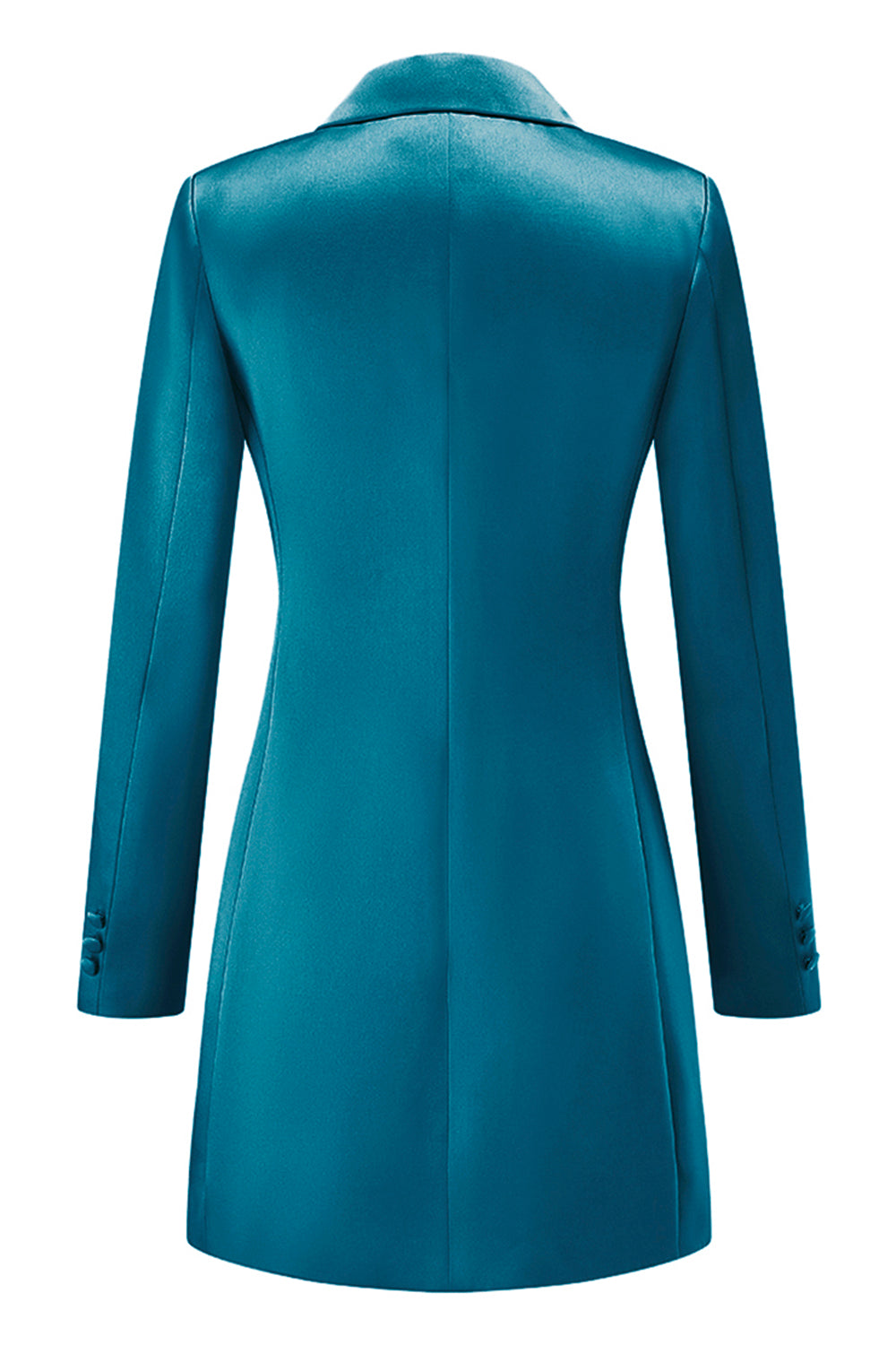 Champagne Peak Lapel Satin Midi Work Dress