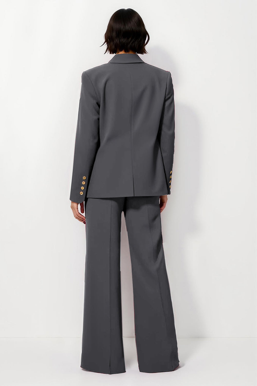 Burgundy 2 Piece Notched Lapel Women Suits with Sleeves
